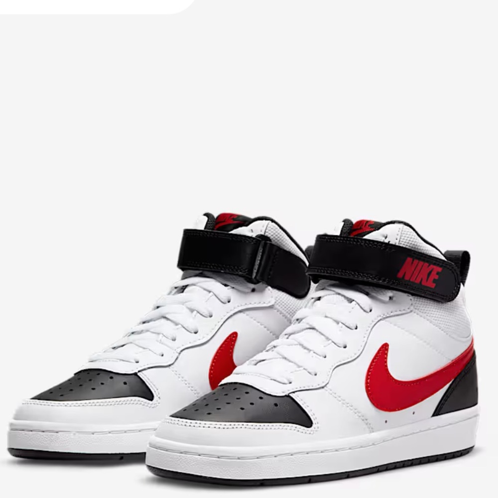 EUC NIKE: Court Borough Mid 2- Red and Black Basketball Sneakers EUC- Size 7Y